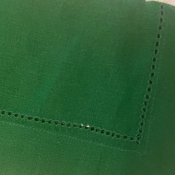 COPY - Set of 4 European flax linen Hemstitch placemats 14x19 rainforest green - Picture 4 of 5